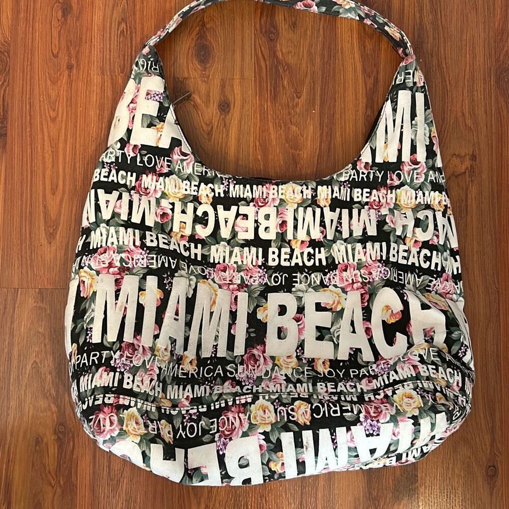 Robin Ruth Miami Beach canvas tote bag large floral